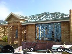 Example of a wooden frame and trusses